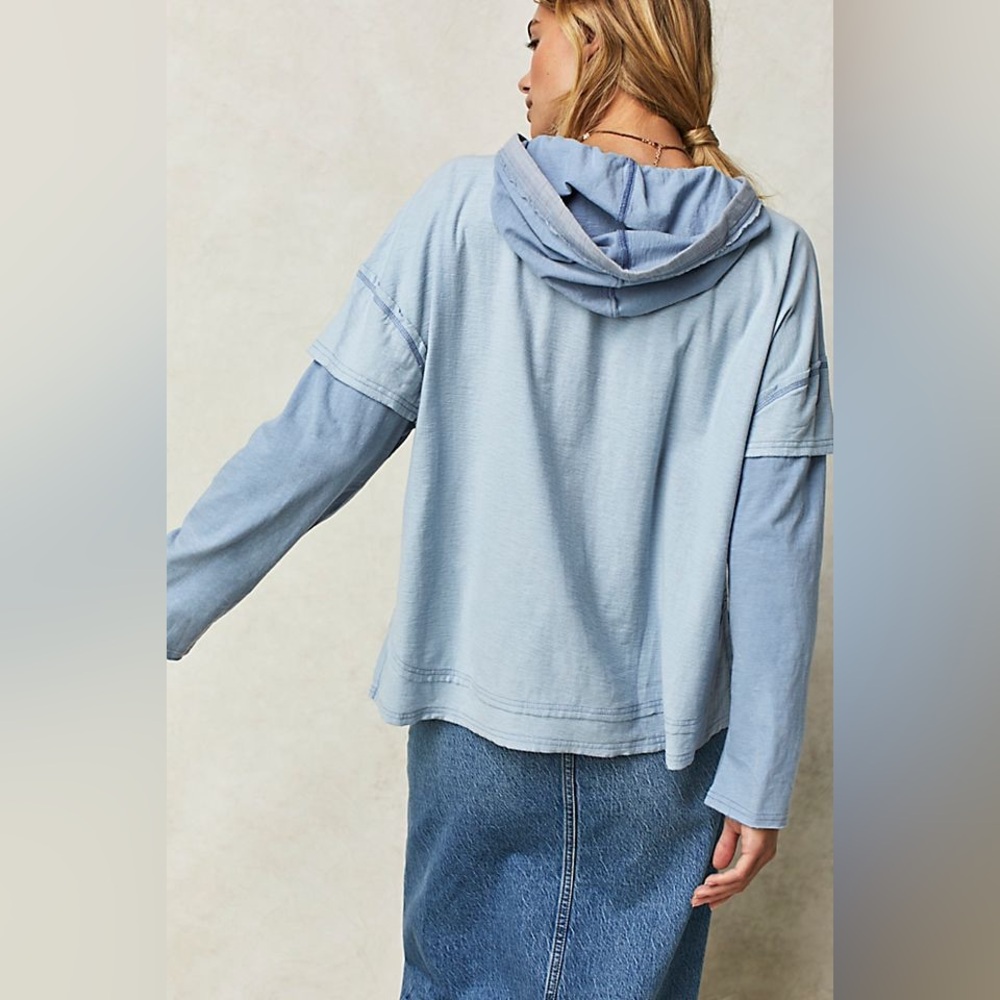 We the Free Peace Out Hoodie - Blue *Flawed: pinholes** - Picture 2 of 9